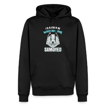 Samojede Samoyed - Sweat à capuche Premium bio Homme - noir - Devant - Nico (187cm)