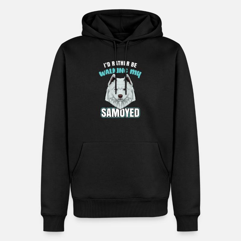 Samojede Samoyed - Männer Premium Bio Hoodie - Schwarz