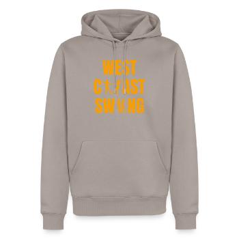 Figure de la danse Westie WCS Westie Swing - Sweat à capuche Premium bio Homme - taupe - Devant - Nico (187cm)