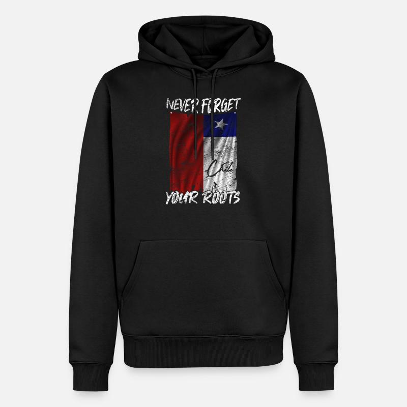 Chile - Männer Premium Bio Hoodie - Schwarz
