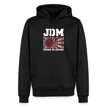 JDM Accordeur Japonais Fabriqué Au Japon - Sweat à capuche Premium bio Homme - noir - Devant - Nico (187cm)