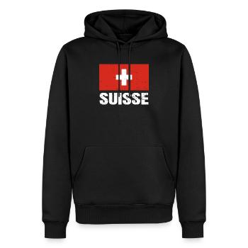Switzerland Flag Flag Retro Suisse Jersey Gift - Men’s Premium Organic Hoodie - black - Front - Nico (187cm)