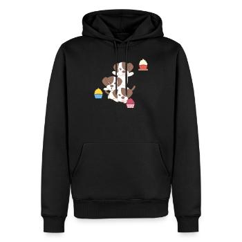 Jack Russel - Terrier - Kuchen - Cupcake - Männer Premium Bio Hoodie - Schwarz - Vorne - Nico (187cm)