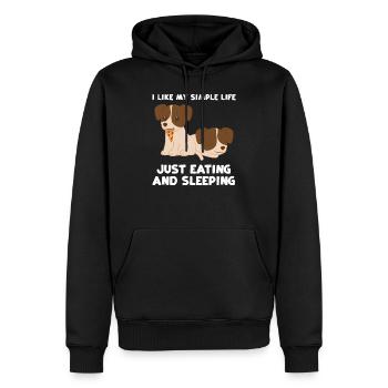 Jack Russel - Essen - Schlafen - Leben - Männer Premium Bio Hoodie - Schwarz - Vorne - Nico (187cm)