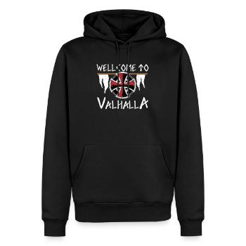 BIENVENUE À VALHALLA BIENVENUE À WALHALLA VIKING - Sweat à capuche Premium bio Homme - noir - Devant - Nico (187cm)