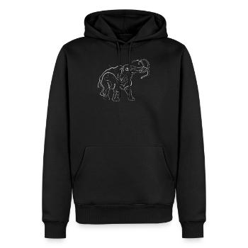 Mammut animal motif - one line drawing - Men’s Premium Organic Hoodie - black - Front - Nico (187cm)