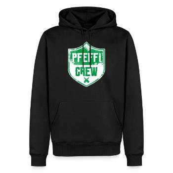 Pfeffi Crew - Pfefferminzschnaps - Männer Premium Bio Hoodie - Schwarz - Vorne - Nico (187cm)