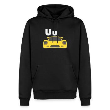 Car Alphabet U - Sweat à capuche Premium bio Homme - noir - Devant - Nico (187cm)