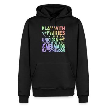 jouer avec des fées - Sweat à capuche Premium bio Homme - noir - Devant - Nico (187cm)