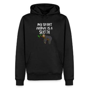 süßes Faultier mit cooler Spruch für Kinder - Männer Premium Bio Hoodie - Schwarz - Vorne - Nico (187cm)