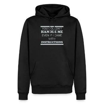 cant handle me - Sweat à capuche Premium bio Homme - noir - Devant - Nico (187cm)