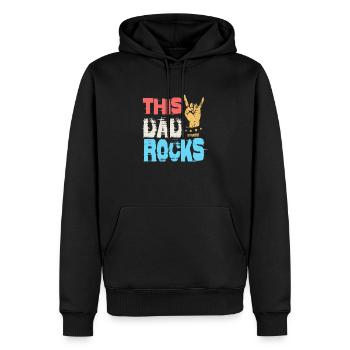 This Dad rocks Vatertag Geschenk - Männer Premium Bio Hoodie - Schwarz - Vorne - Nico (187cm)