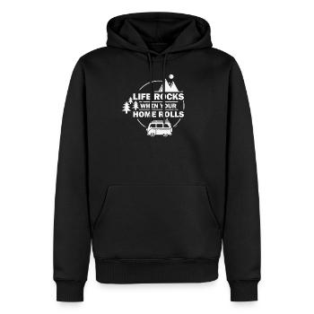 Wohnmobil Lustig Witzig Spruch Wohnwagen - Männer Premium Bio Hoodie - Schwarz - Vorne - Nico (187cm)