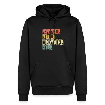 Ehemann Vater Informatiker Held Vatertag Geschenk - Männer Premium Bio Hoodie - Schwarz - Vorne - Nico (187cm)