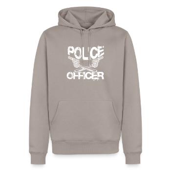 Policeman Police - Men’s Premium Organic Hoodie - taupe - Front - Nico (187cm)