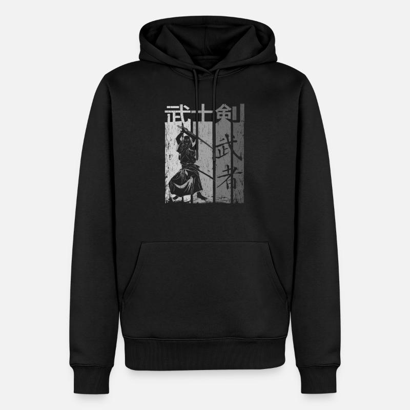 samouraï - Sweat à capuche Premium bio Homme - noir