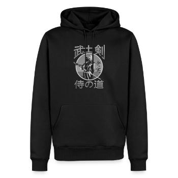 Samurai - Männer Premium Bio Hoodie - Schwarz - Vorne - Nico (187cm)