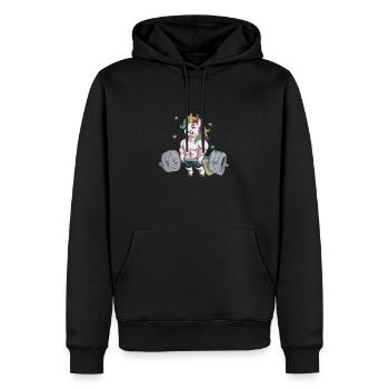 Drôle la lutte est réelle gymnase Licorne Licorne - Sweat à capuche Premium bio Homme - noir - Devant - Nico (187cm)