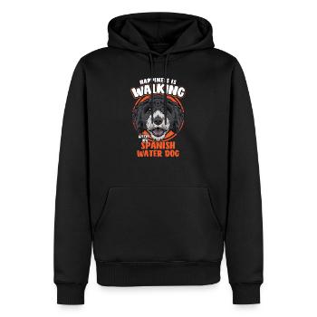 Le bonheur d'un chien d'eau espagnol marche - Sweat à capuche Premium bio Homme - noir - Devant - Nico (187cm)