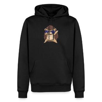 Lustiger betupfender Igelentwurf für Frauenkindermänner - Männer Premium Bio Hoodie - Schwarz - Vorne - Nico (187cm)