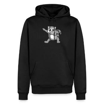 Lustige tupfende Waschbärgraphik - perfektes Waschbär-Geschenk - Männer Premium Bio Hoodie - Schwarz - Vorne - Nico (187cm)