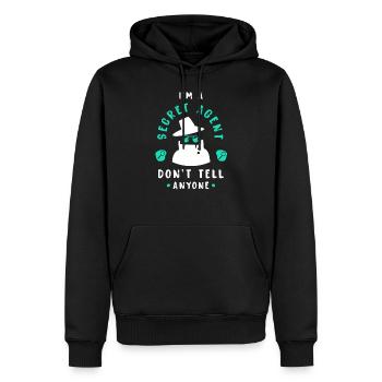 secret agent - Men’s Premium Organic Hoodie - black - Front - Nico (187cm)