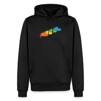 Rainbow Tiananmen Square Tank Man - Männer Premium Bio Hoodie - Schwarz - Vorne - Nico (187cm)