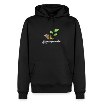 Cadeau de drôles de donneur de sperme - Sweat à capuche Premium bio Homme - noir - Devant - Nico (187cm)
