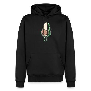 Lustiges Avocado-Hintern-Kleid - niedliches veganes Geschenk - Männer Premium Bio Hoodie - Schwarz - Vorne - Nico (187cm)