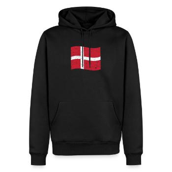 Drapeau Danemark Drapeau Danemark Drapeau Dansk - Sweat à capuche Premium bio Homme - noir - Devant - Nico (187cm)