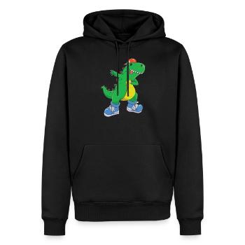 Conception de dinosaure tamponnant drôle - cadeau parfait pour - Sweat à capuche Premium bio Homme - noir - Devant - Nico (187cm)