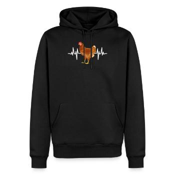 Poulet Poulet Fermier Animaux Animaux Cadeau De Battement De Coeur - Sweat à capuche Premium bio Homme - noir - Devant - Nico (187cm)