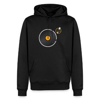 Vinyle Vintage Record Rave pour hommes et femmes - Sweat à capuche Premium bio Homme - noir - Devant - Nico (187cm)