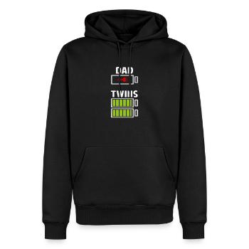Père des jumeaux pour le meilleur papa - Sweat à capuche Premium bio Homme - noir - Devant - Nico (187cm)