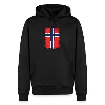 Drapeau Norvège Drapeau Norvégien Vintage Norway - Sweat à capuche Premium bio Homme - noir - Devant - Nico (187cm)
