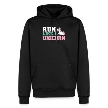Einhorn Läuferin Joggerin Joggen Rennen Geschenk - Männer Premium Bio Hoodie - Schwarz - Vorne - Nico (187cm)