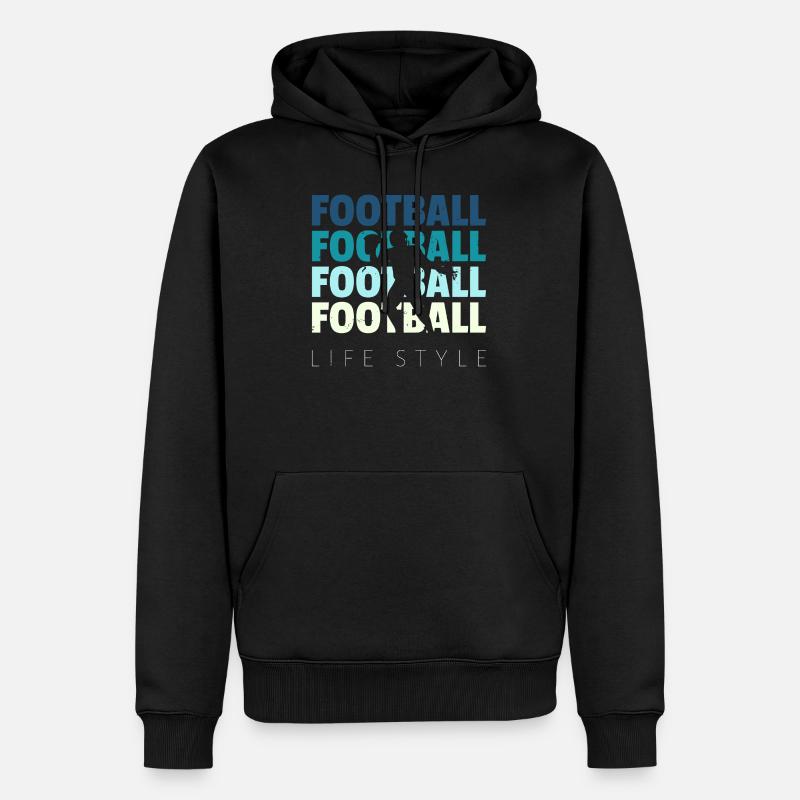 Fußball - Männer Premium Bio Hoodie - Schwarz