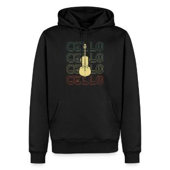 violoncelle - Sweat à capuche Premium bio Homme - noir - Devant - Nico (187cm)