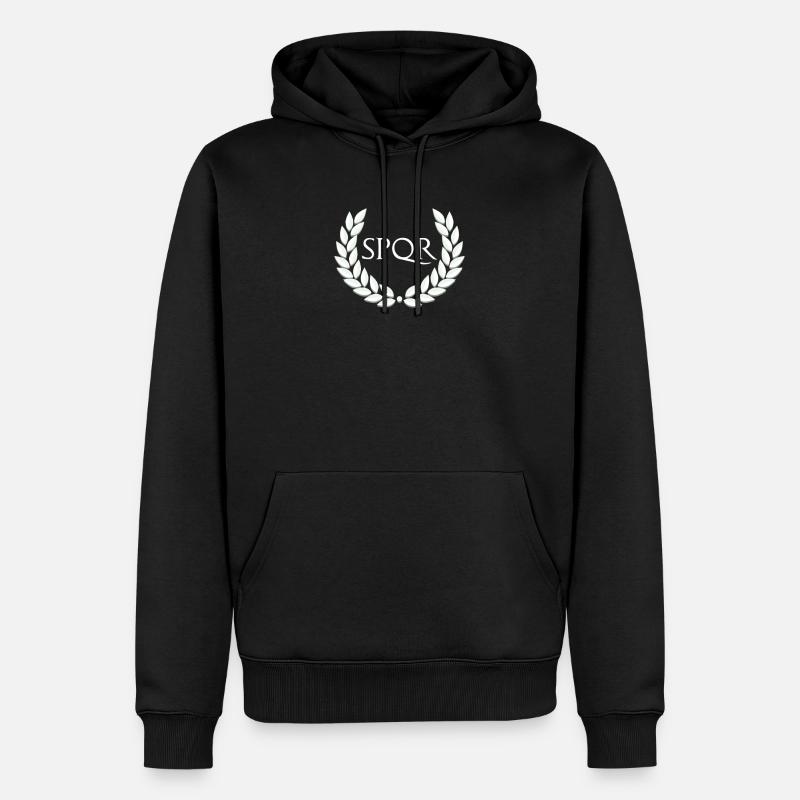 SPQR dessins pour Hommes | Empire romain - Sweat à capuche Premium bio Homme - noir