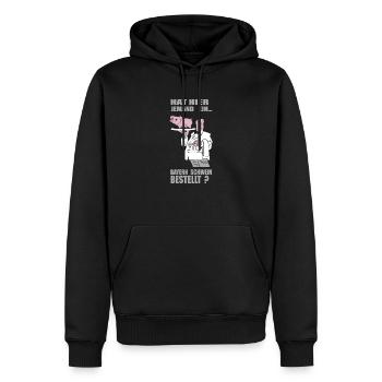 Schwein Koch Bestellung Lustig Bayern Geschenk - Männer Premium Bio Hoodie - Schwarz - Vorne - Nico (187cm)