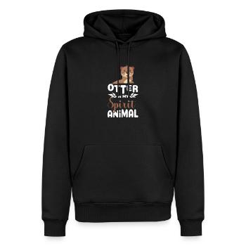 Loutre âme soeur animal Drôle Esprit Cadeau - Sweat à capuche Premium bio Homme - noir - Devant - Nico (187cm)