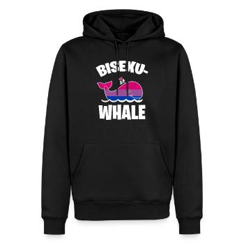 Bisexuwhale baleine bisexuelle baleine bisexuwal - Sweat à capuche Premium bio Homme - noir - Devant - Nico (187cm)