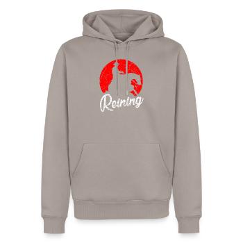 Reining Sliding Stop Westernreiten Reiter Pferd - Männer Premium Bio Hoodie - Taupe - Vorne - Nico (187cm)