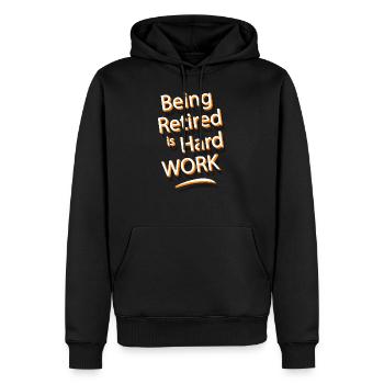 pension - Sweat à capuche Premium bio Homme - noir - Devant - Nico (187cm)