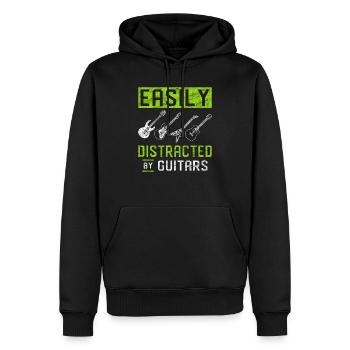 Gitarre - Männer Premium Bio Hoodie - Schwarz - Vorne - Nico (187cm)