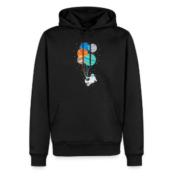 Astronaut Space Balloon Tshirt Science Fiction Tsh - Men’s Premium Organic Hoodie - black - Front - Nico (187cm)