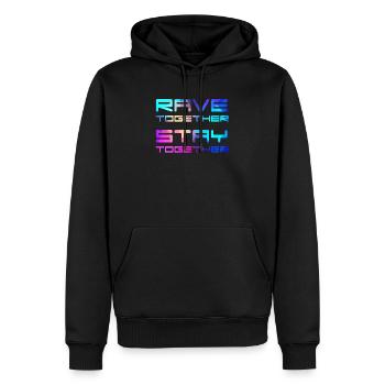 Rave Together Stay Together Festival Electro Raver - Sweat à capuche Premium bio Homme - noir - Devant - Nico (187cm)