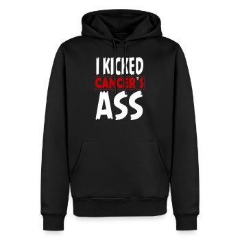 I Kicked Cancer´s Ass shirt cancer survivor - Männer Premium Bio Hoodie - Schwarz - Vorne - Nico (187cm)