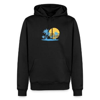 Palm Tree Island 80`s Retro Sommer Palmen Insel - Männer Premium Bio Hoodie - Schwarz - Vorne - Nico (187cm)