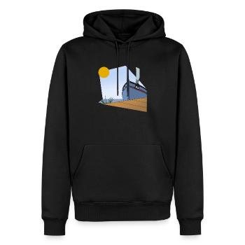 DK-Shirts Nymindegab Drawn - Männer Premium Bio Hoodie - Schwarz - Vorne - Nico (187cm)
